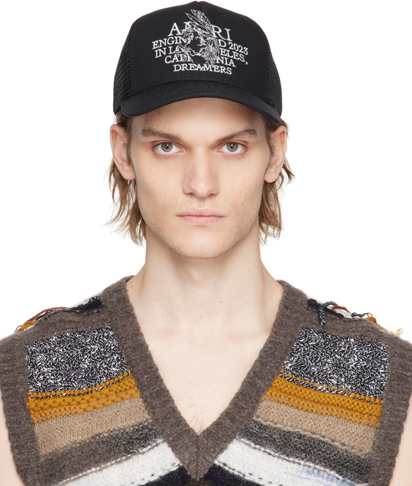 Шапка с козирка AMIRI Pegasus Trucker Hat Черно | SS23MAH006-001