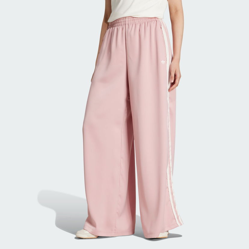 Панталони adidas Originals adidas Originals Satin Wide Leg Pants with Ruffle 3-Stripes Розово | KC8815