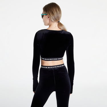 Съкратен топ Versace Velvet Stretch T-Shirt Черно | 73HAH218J0008899, 1