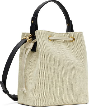 Дамска чанта Versace Versace Bucket Fabric & Leather Bag Бежово | 1018297_1A13696_6K72V, 2