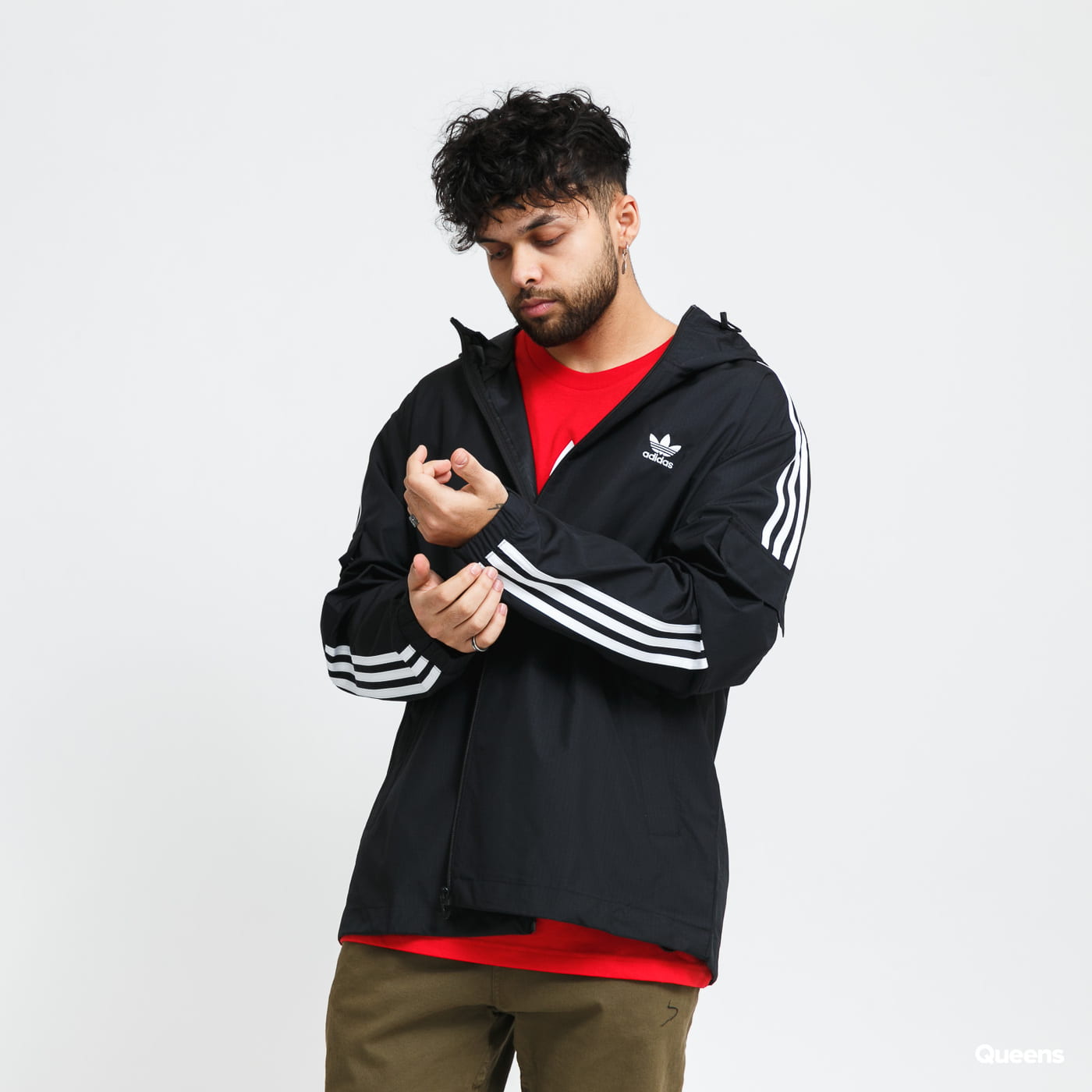 Ветровка adidas Originals 3 Stripes Windbreaker FZ Черно | GN3475, 0