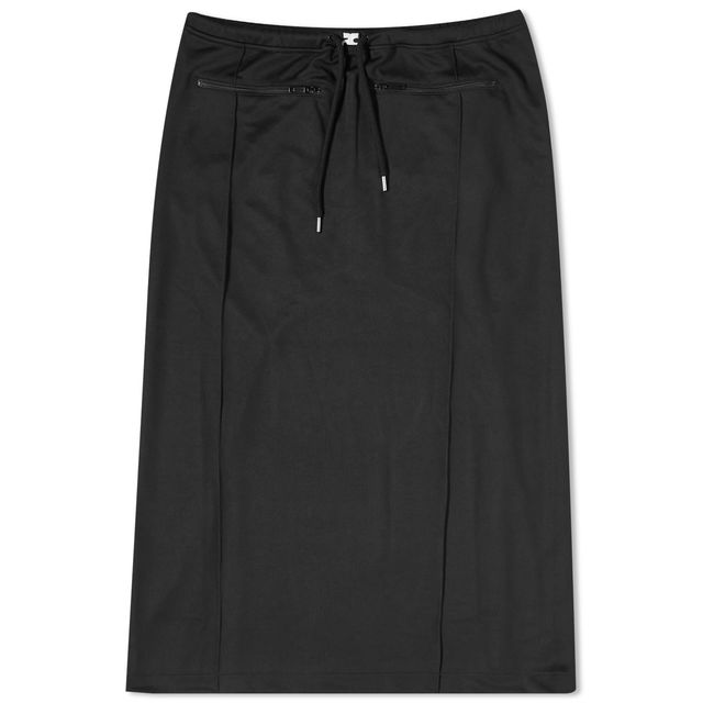 Black Interlock Tracksuit Long Skirt