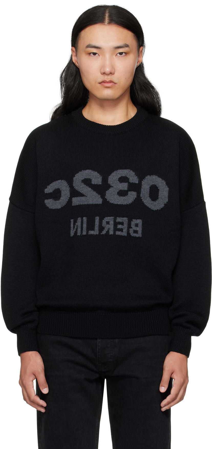 Пуловер 032C 032c Selfie Knit Sweater Черно | F25-URK-1511-000