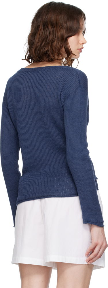 Пуловер Baserange Baserange Ribbed Knit Cardigan Синьо | KDRC-LI-SU25, 2