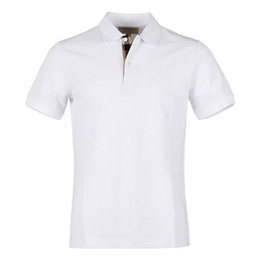 Поло тениска Burberry Short Sleeve Polo with Lapel Бяло | 80045791, 0