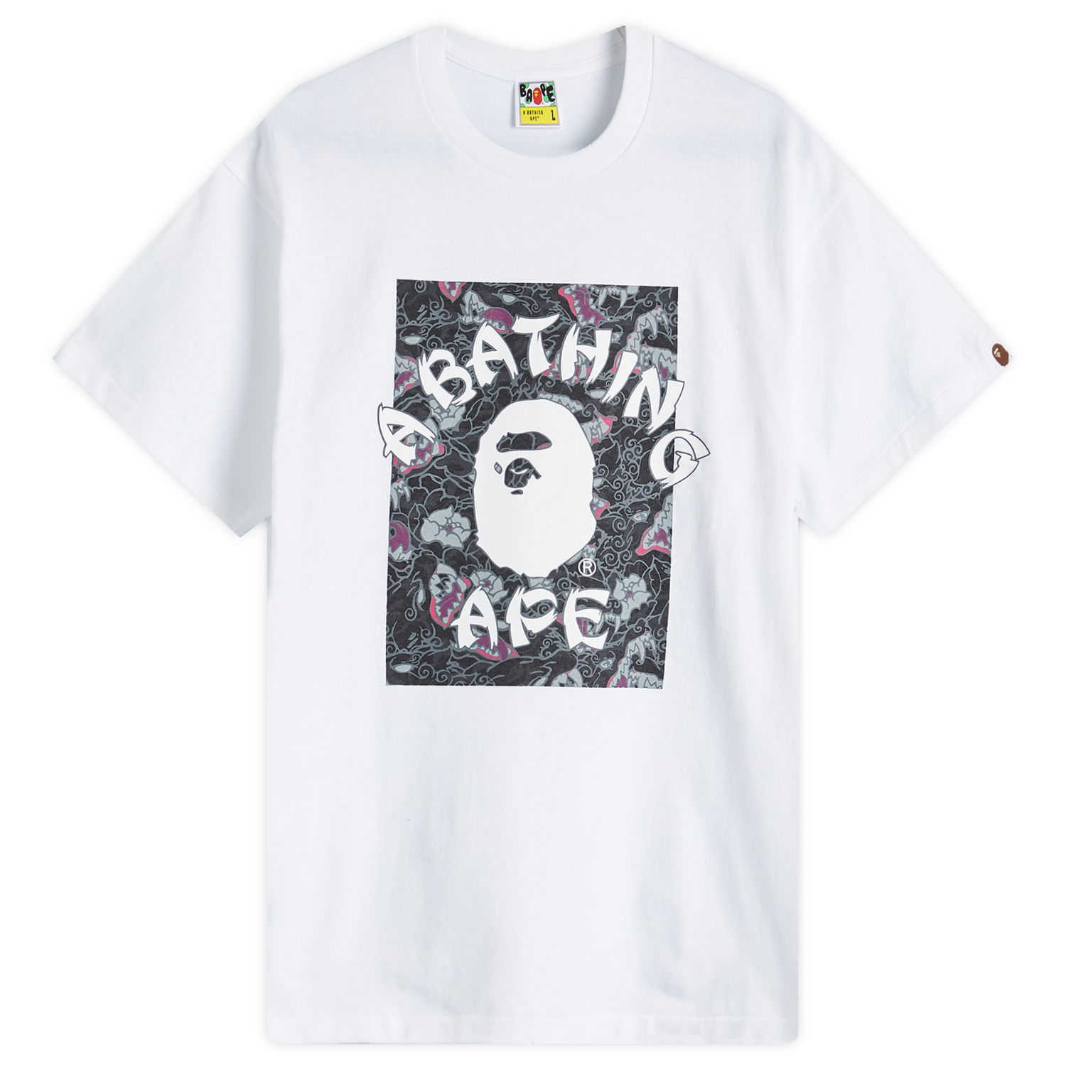 Тениска BAPE Japanese Tattoo Camo College T-Shirt Бяло | 001TEK801027M-WH2, 0