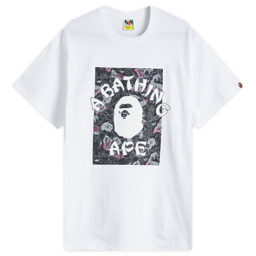 Тениска BAPE Japanese Tattoo Camo College T-Shirt Бяло | 001TEK801027M-WH2