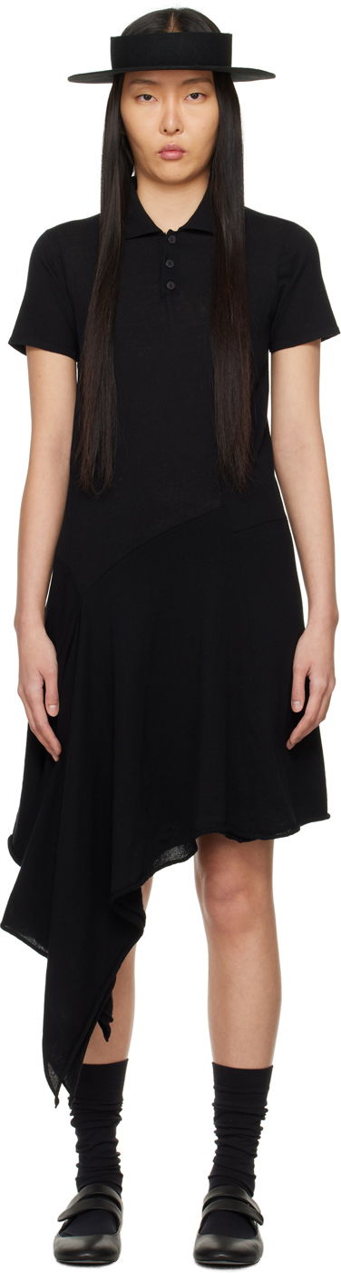 Pокля Yohji Yamamoto Polo Midi Dress Черно | FY-K54-017