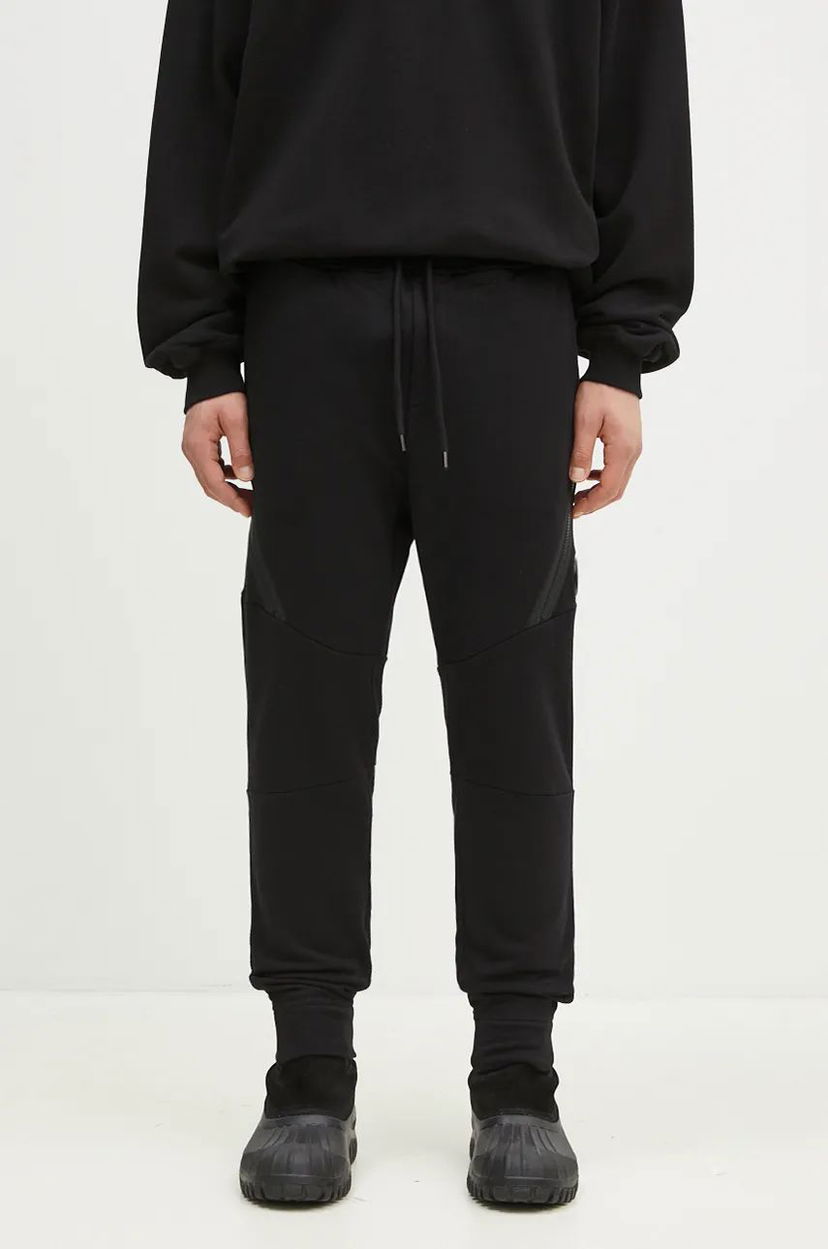 Спортни панталони C.P. Company Diagonal Raised Fleece Lens Sweatpants Черно | 17CMSP084A005086W