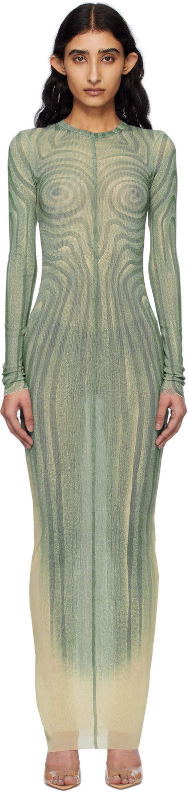 Pокля Jean Paul Gaultier Jean Paul Gaultier 'The Long Spirale' Maxi Dress Зелено | 25/34-F-RO390-T587-0351, 0