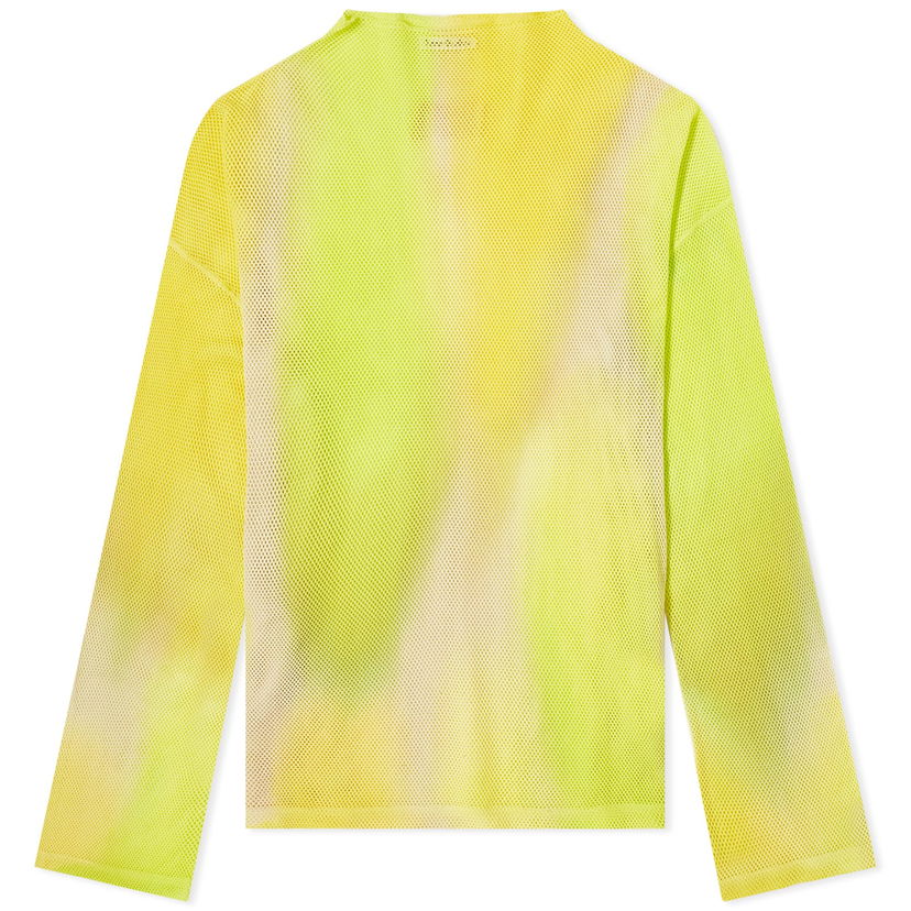 Тениска Acne Studios Tie Dye Logo Mesh Top Жълто | AL0406-CYI