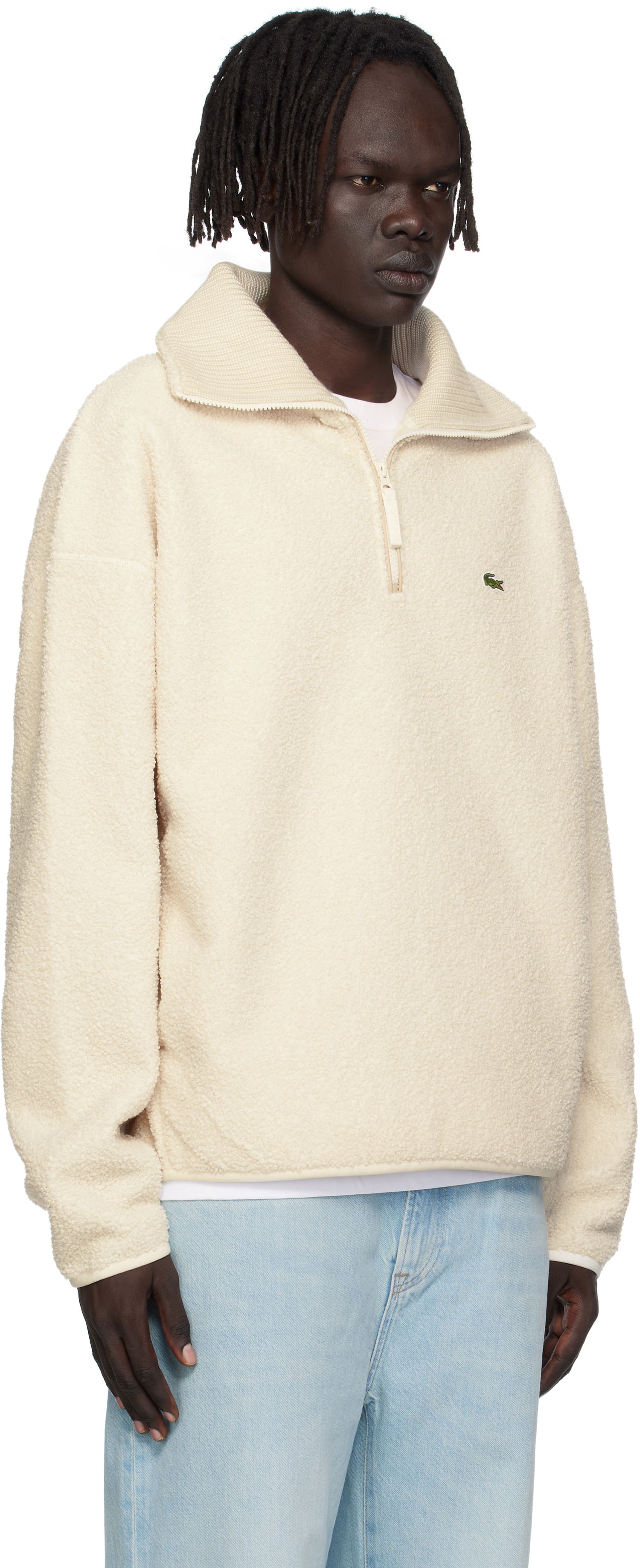 Суитчър Lacoste Lacoste High Zipped Neck Sweatshirt Бежово | SH5500_XFJ, 1