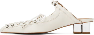 Кецове и обувки GANNI GANNI Lace-Up Mules Бяло | S2966, 2