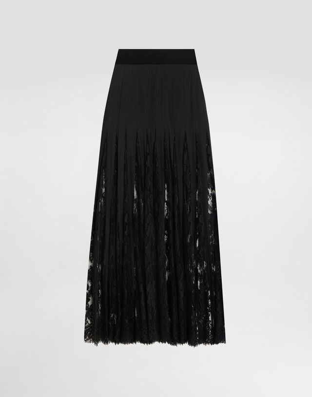 Dolce & Gabbana Lace Pleated Midi Skirt