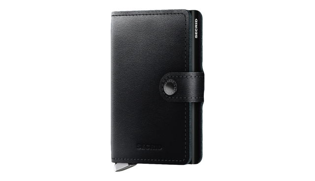 Premium Black Leather Mini Cardholder