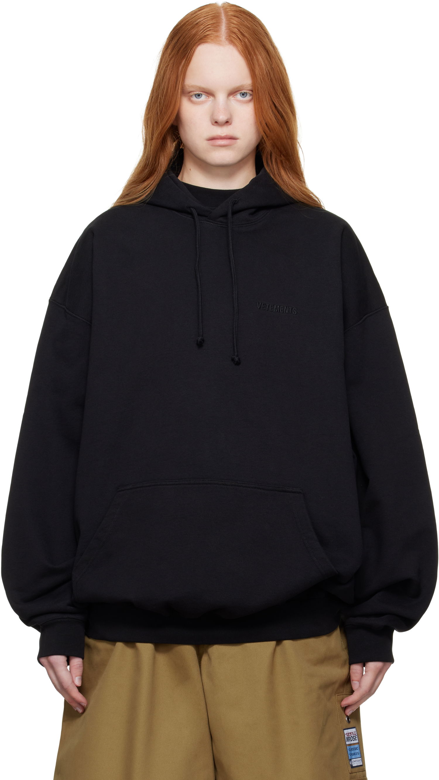 Суитчър VETEMENTS Vetements Logo Oversized Hoodie Черно | UH76HD100B, 0
