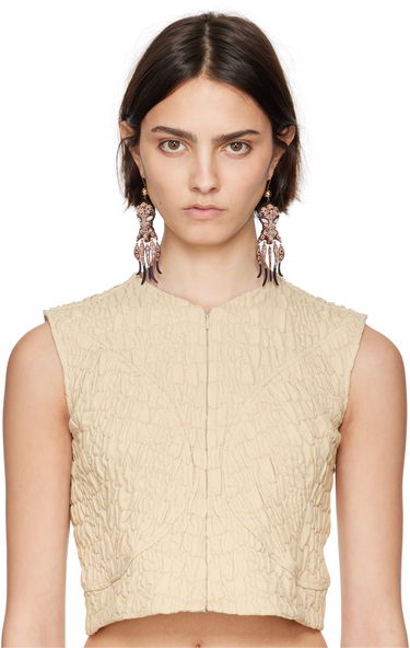 Обеци Tory Burch Tory Burch Octopus Drop Earrings Кафяво | 170804-760, 2