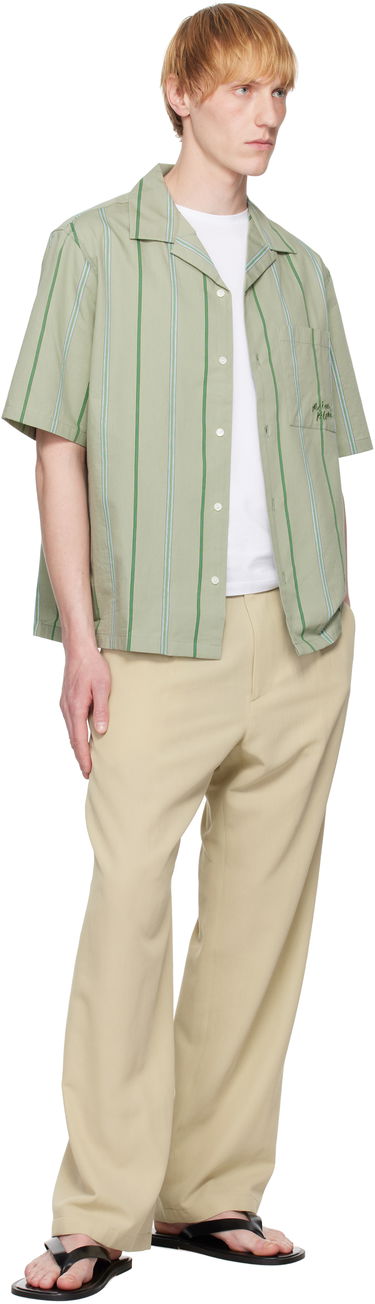 Риза MAISON KITSUNÉ Maison Kitsuné Resort Striped Shirt Зелено | OM00421WC5029, 3