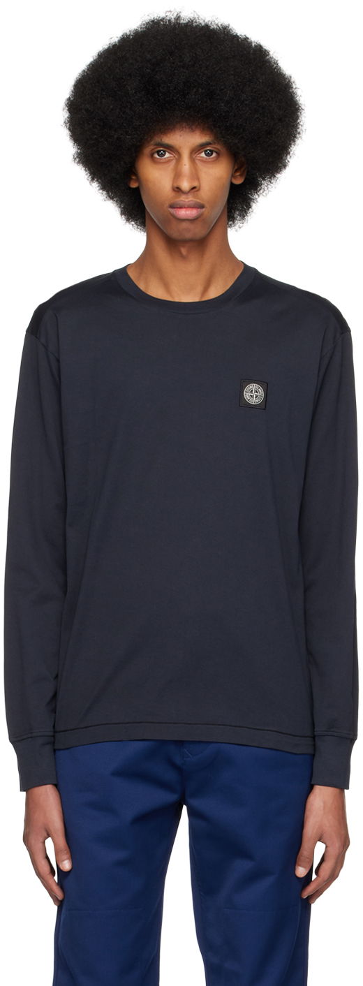 Тениска Stone Island Patch Long Sleeve T-Shirt Тъмно синьо | 101522713, 0