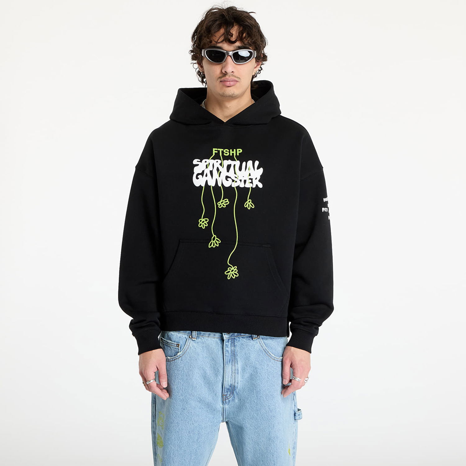 Суитчър Footshop Black Spiritual Gangster Print Hoodie Черно | FTSHP_390, 0