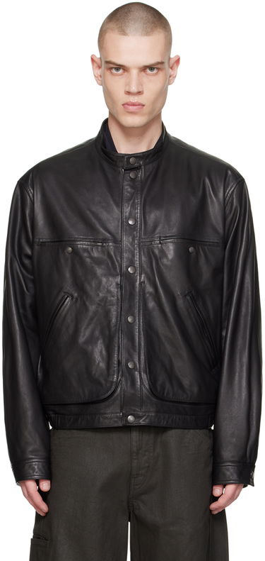 Яке бомбър LEMAIRE Lemaire Stand Collar Leather Jacket Черно | OW1057 LL0068, 0