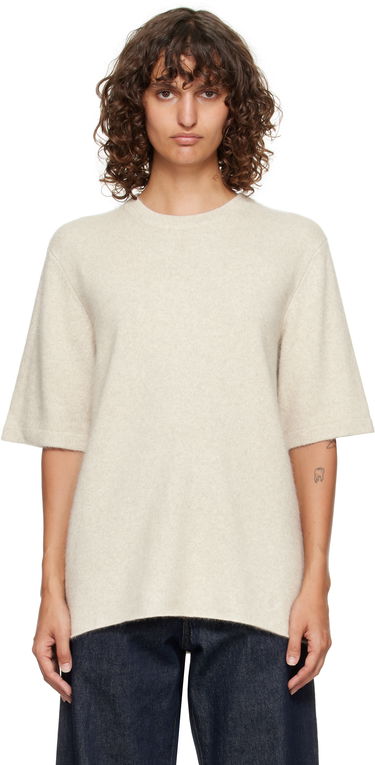 Пуловер Loulou de Saison Loulou de Saison Raven Yak Blend Short Sleeve Sweater Бежово | RAVEN, 0