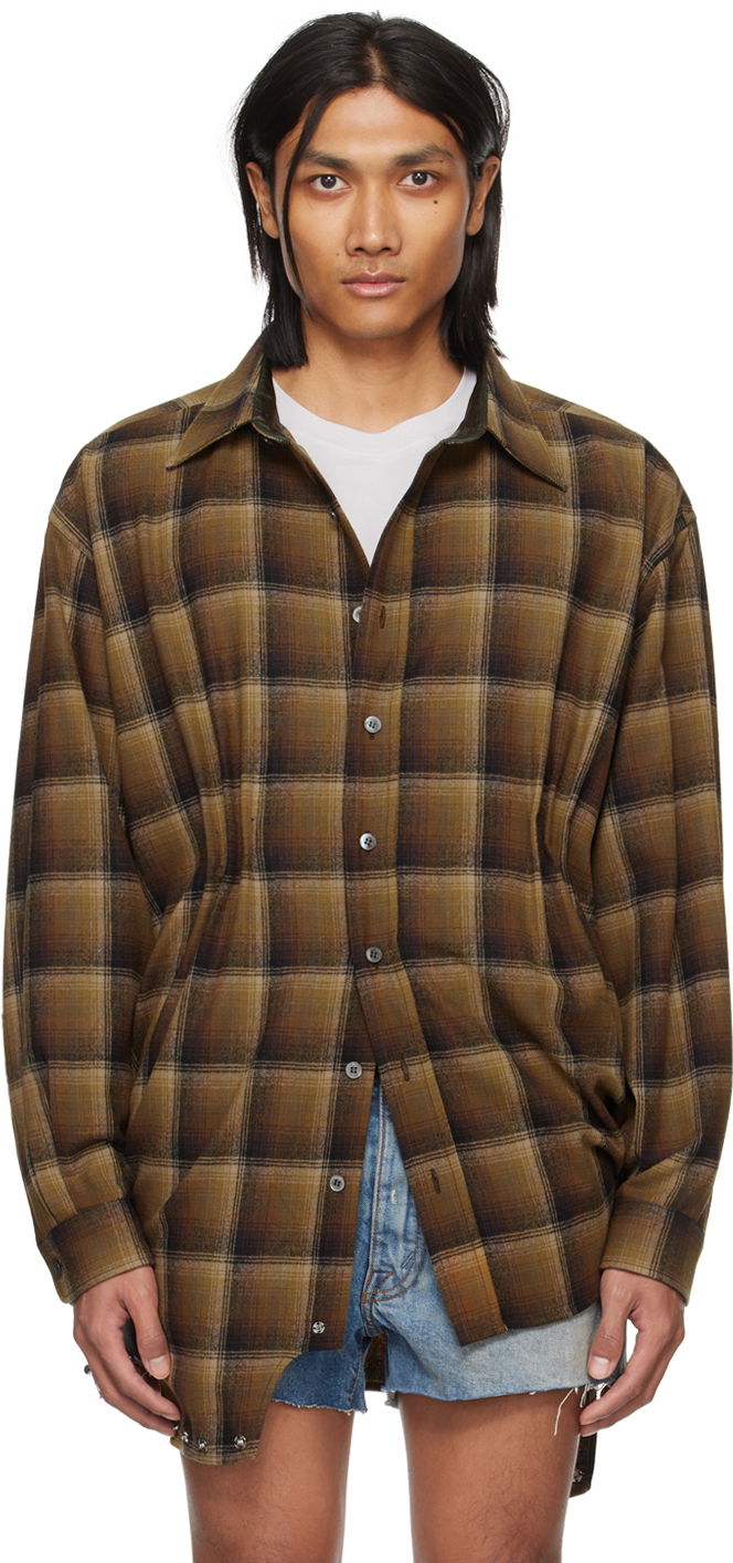 Риза Maison Margiela Asymmetric Shirt Кафяво | S50FP0028 S78040, 0