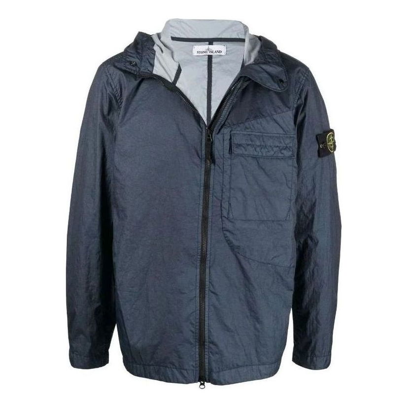 Парка Stone Island Hooded Zip-Up Jacket Синьо | 761540223-V0024