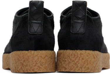 Кецове и обувки Bottega Veneta Torino Hairy Lace-Up Derbys with Crepe Soles Черно | 806448V2CU01000, 1