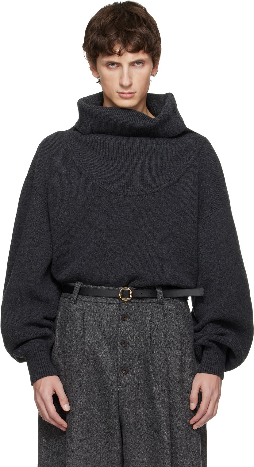 Пуловер Jacquemus 'The Pallone' Turtleneck Sweater Сиво | 25HSWM00611AK00278