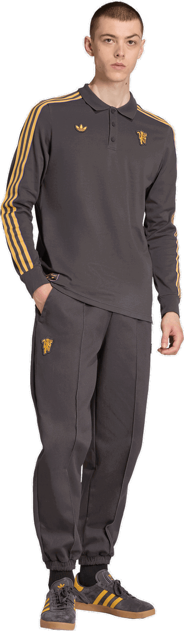 Поло тениска adidas Originals Manchester United Icon Long Sleeve Polo Shirt Сиво | jn2822, 5