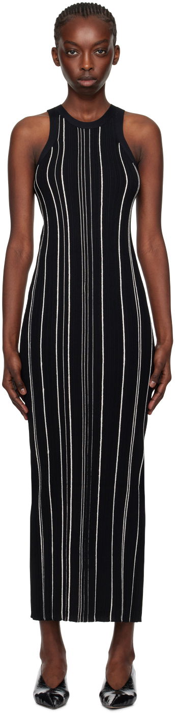 Pокля TOTEME TOTEME Braid Rib Tank Midi Dress Черно | 242-WRD2305-YA0044, 0