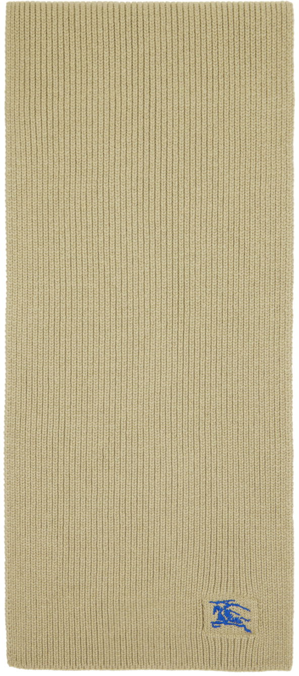 Шал Burberry Ribbed Cashmere Scarf Taupe Бежово | 8085772, 0