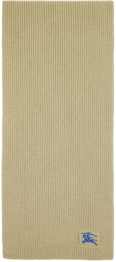 Шал Burberry Ribbed Cashmere Scarf Taupe Бежово | 8085772, 0