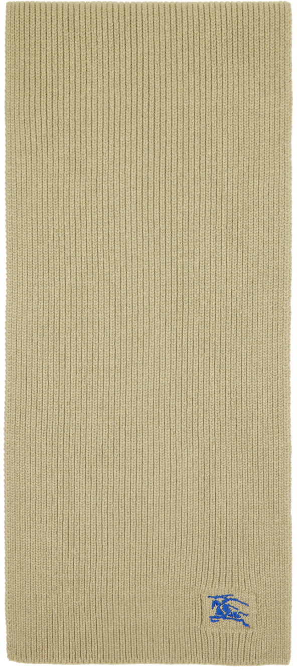 Шал Burberry Ribbed Cashmere Scarf Taupe Бежово | 8085772