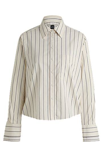 Striped Stretch Cotton Regular-Fit Blouse