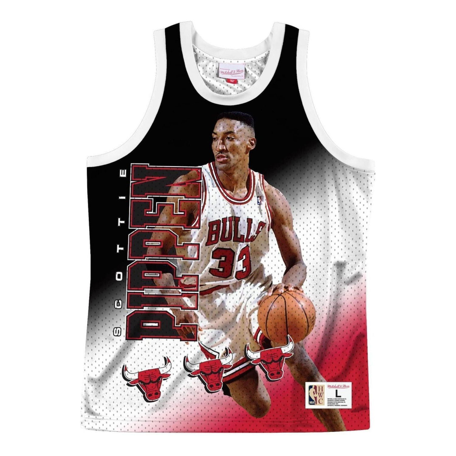 Потник Mitchell & Ness NBA Chicago Bulls Scottie Pippen Behind The Back Jersey Бяло | MSTKMI19002-CBUWHITSPI, 0