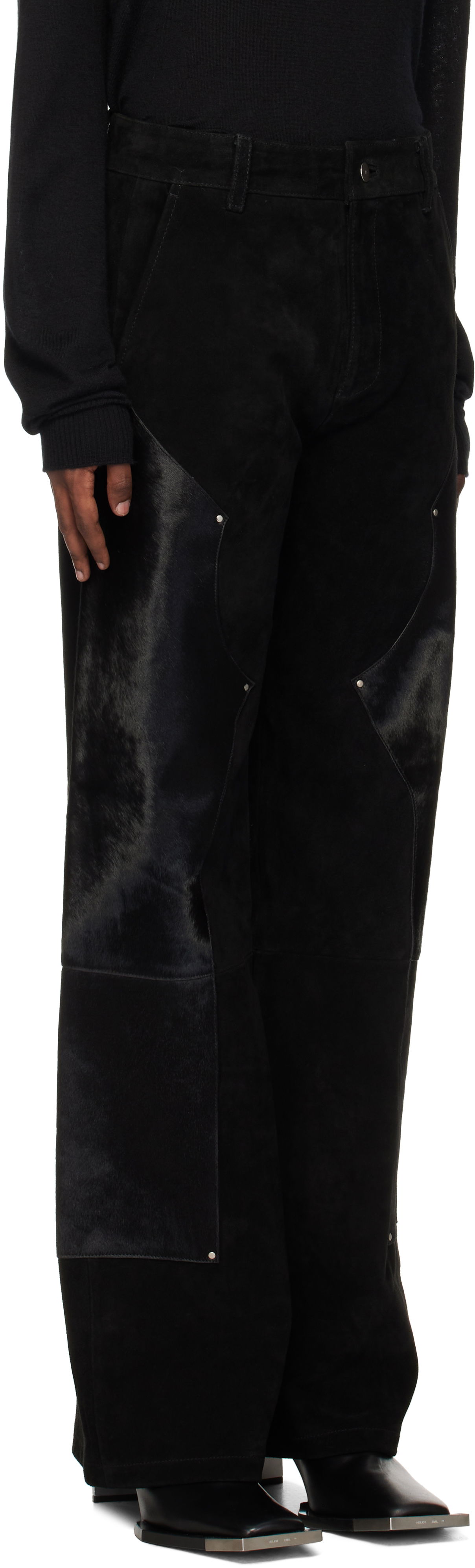 Панталони HELIOT EMIL Carpenter Suede Pants Черно | AW24_W_10_176_BLK01, 1