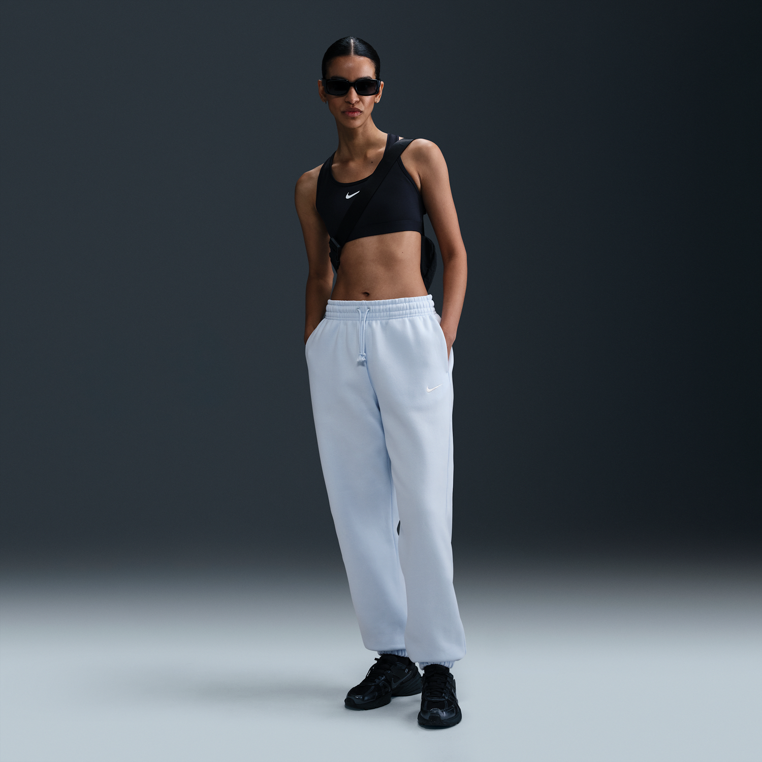 Спортни панталони Nike Sportswear Phoenix Fleece High-Waisted Loose Fit Pants Синьо | FZ5996-423, 0