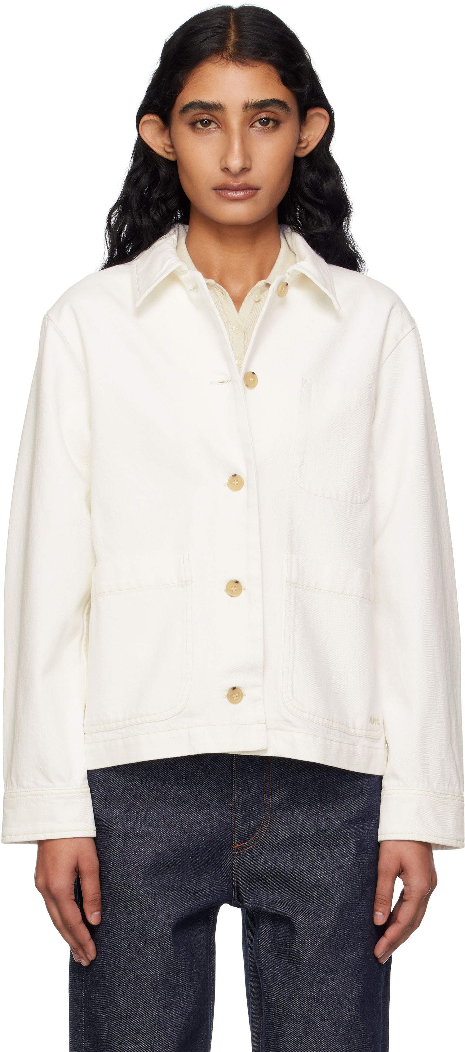 Яке A.P.C. A.P.C. Nikkie Denim Jacket Бяло | COGZV-F02937, 0