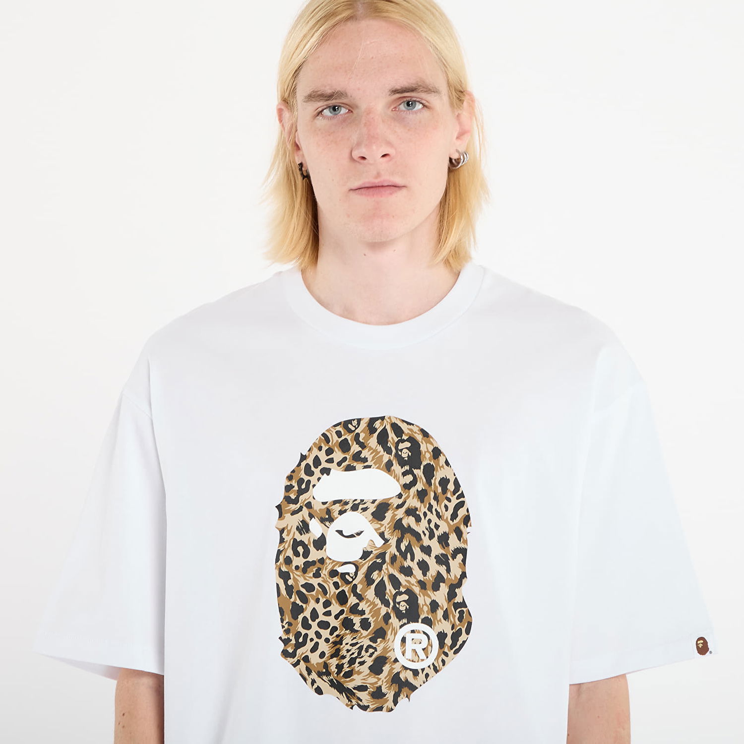 Тениска BAPE Wild Leopard Pattern Ape Head Relaxed Fit T-Shirt S Бяло | 001TEL801306MWHT, 1