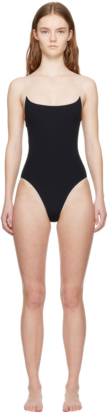 Бански TOTEME TOTEME Stripe Edge One-Piece Swimsuit Черно | 241-WSW1031-FB0097, 0
