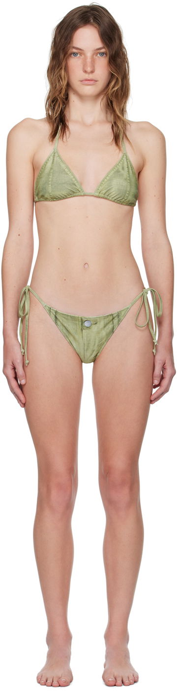 Бански Acne Studios Green Printed Bikini Зелено | AJ0014-, 0