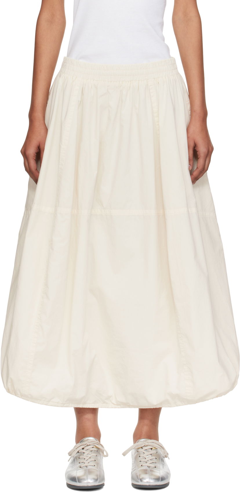 Пола YMC YMC Parachute Midi Skirt Бяло | Q3YMB