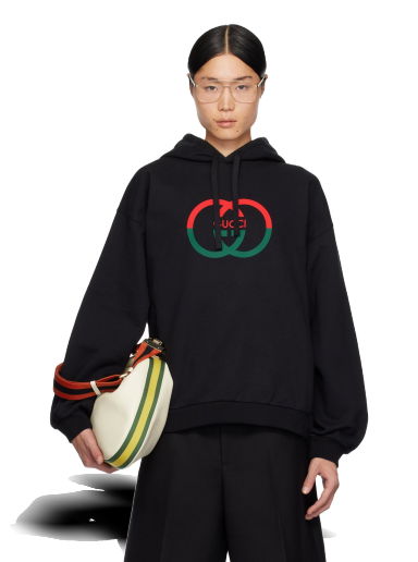 Суитчър Gucci Interlocking G Hoodie Черно | 721427 XJF5T