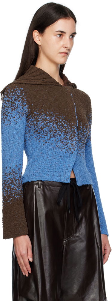 Пуловер Andersson Bell Andersson Bell Flow Jacquard Knit Cropped Hoodie Синьо | atb1358w, 1