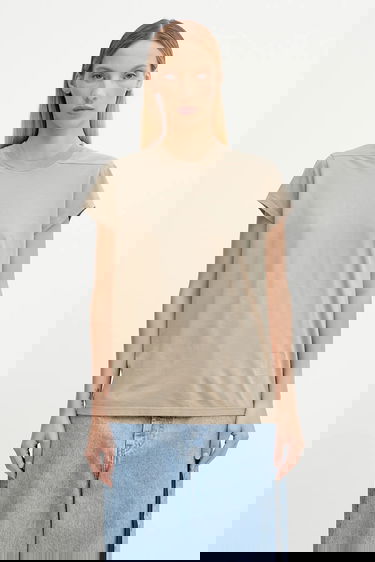 Тениска Rick Owens Rick Owens DRKSHDW Small Level T-Shirt Бежово | DS02E7208.RN, 0