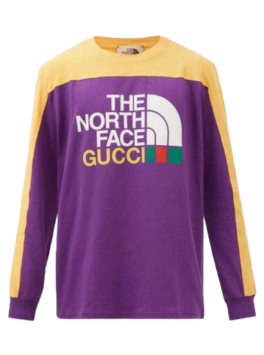 Тениска Gucci The North Face x Long Sleeve T Shirt Лилаво | 671439 XJDRA 5481