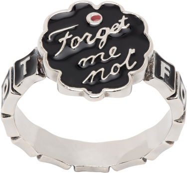 Пръстен Chopova Lowena 'Forget Me Not' Engraved Silver Ring Черно | 6440, 0