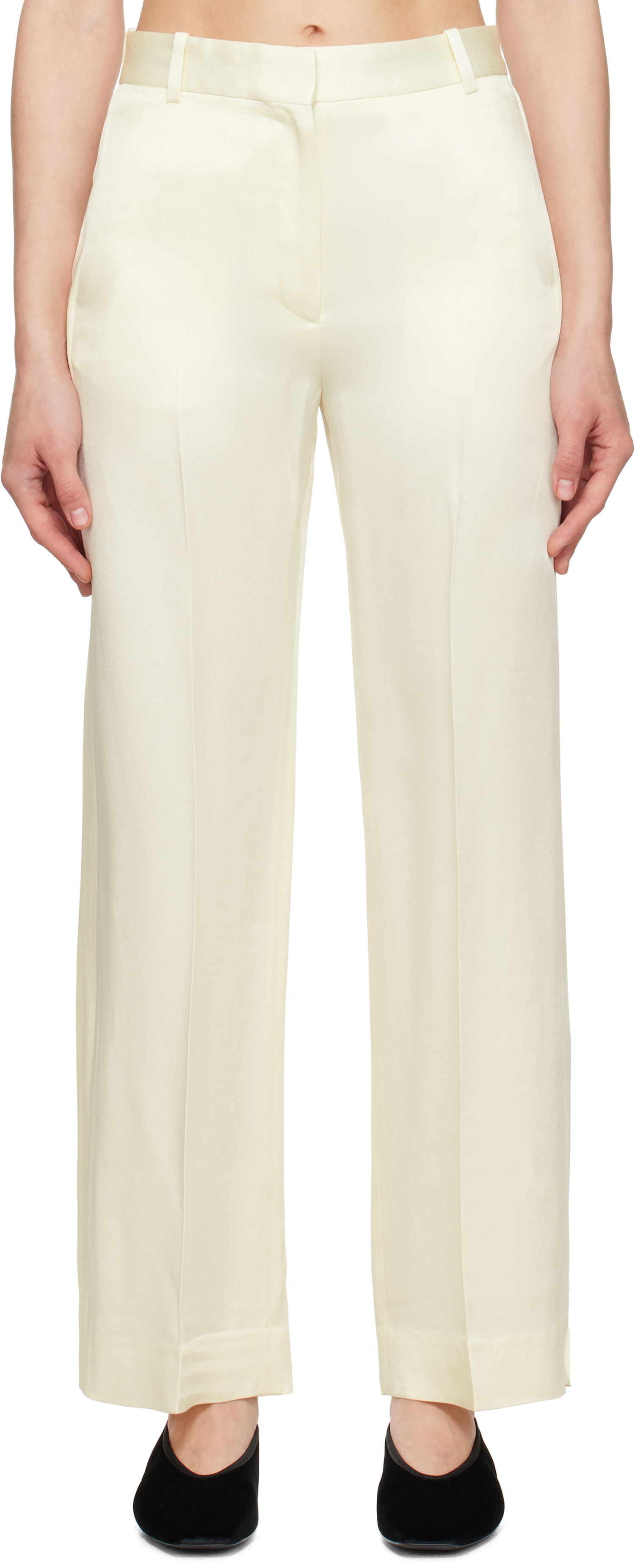 Панталони TOTEME TOTEME Cuff-Slit Trousers Жълто | 251-WRB4483-FB0344, 0